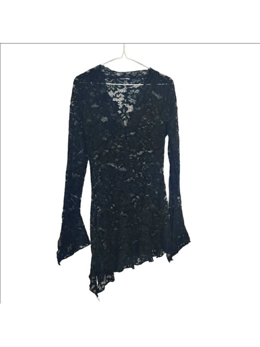 Fashion Nova Brynn Black Lace Mini Dress L | Sheer Coquette Siren Core Vacation - Picture 2 of 8